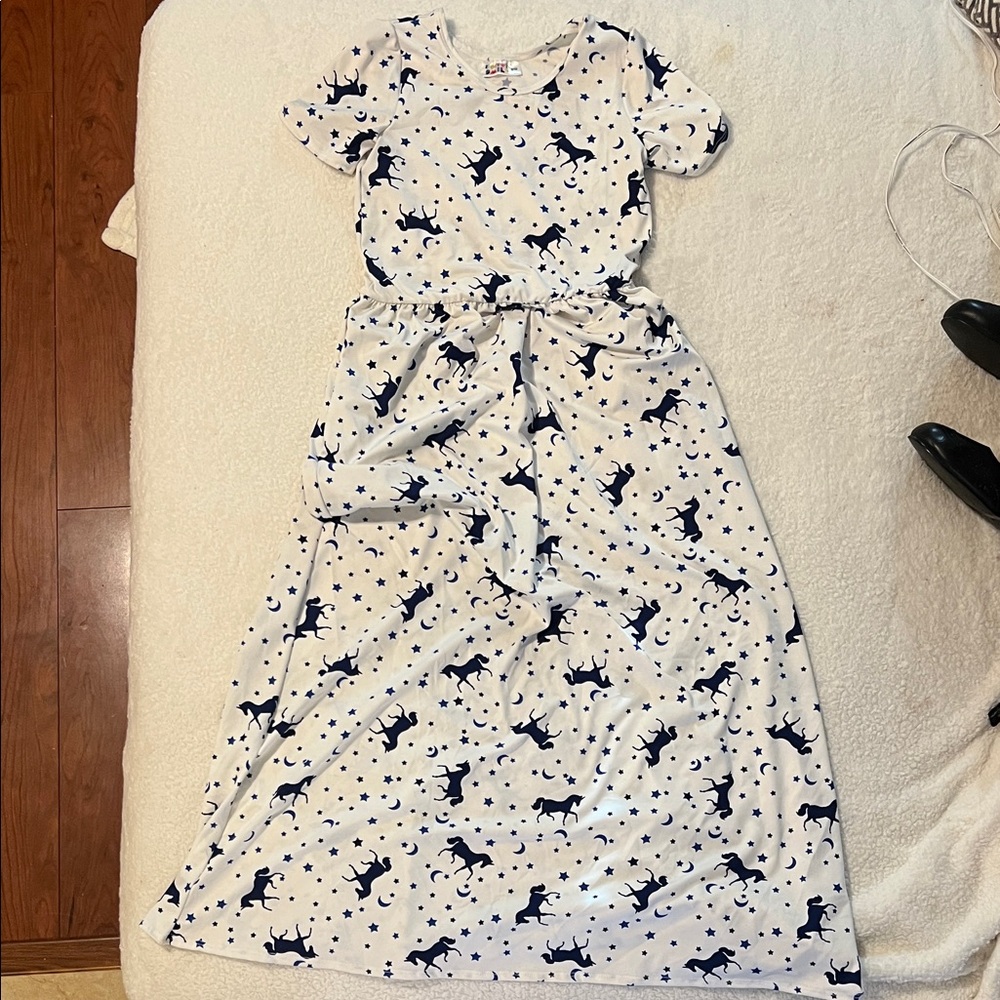 Dot Dot Smile Unicorn Maxi dress with pockets